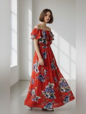 ILLA ILLA Red Floral Maxi Dress